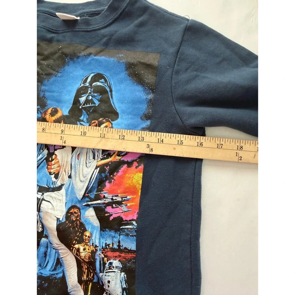 Gymboree Star Wars A New Hope Movie Poster Graphic Sweatshirt Navy Kids M 7-8